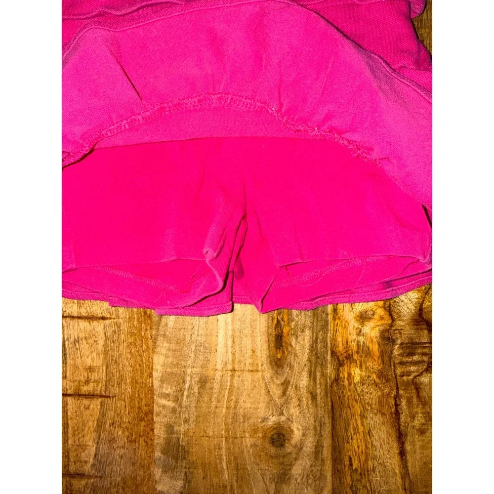 Ralph Lauren Toddler Girls Pink Ruffle Skort Size 2T Cotton Pique Yellow Pony